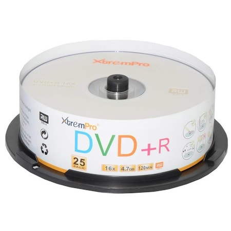 Abacus DVD-R 16X 4.7GB 120Min Recordable DVD Blank Discs in Spindle, 25PK AB3497752